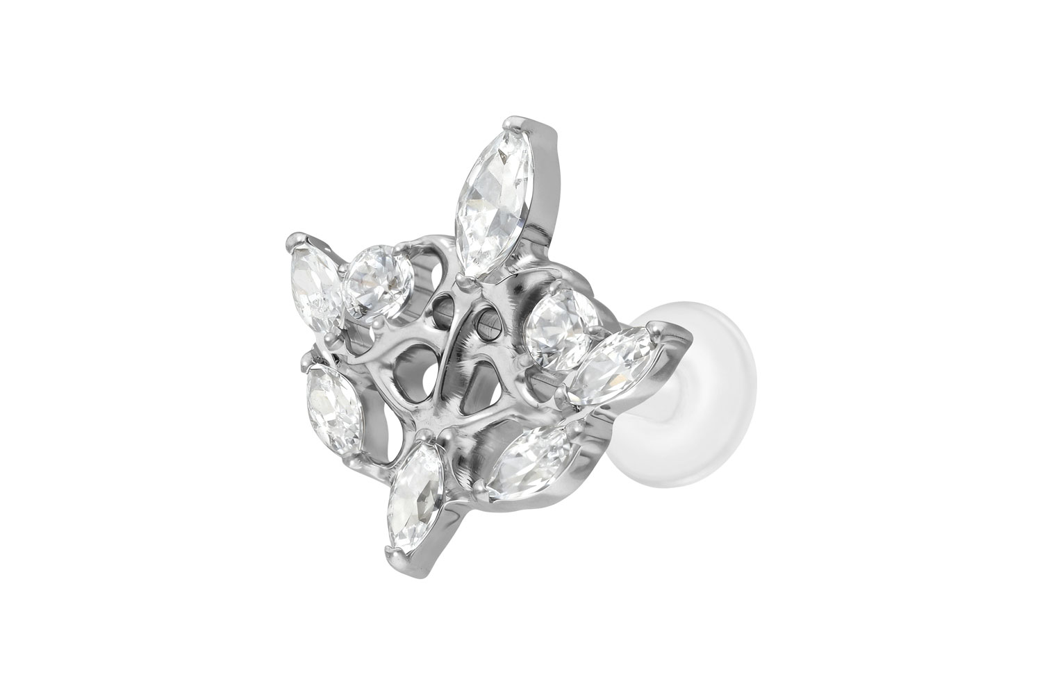 PTFE Labret Piercing mit Innengewinde + Titan-Aufsatz GOTISCHES DESIGN